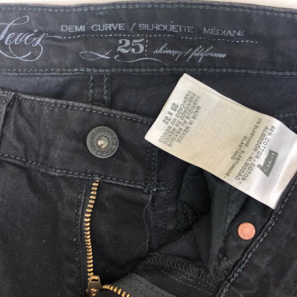 Levi’s Black Skinny Demi Curve Jeans Size 25 - Picture 3 of 7